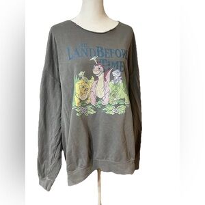Vtg Sweatshirt The Land Before Time 90s Dinosaurs Oversized Slouchy grunge XL